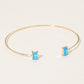 Madeline Love Turquoise SECRET BOX_Minimal Rectangular Stone Cluster Tip Cuff Bracelet - Hair Accessories - desc