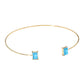 Madeline Love Turquoise SECRET BOX_Minimal Rectangular Stone Cluster Tip Cuff Bracelet - Hair Accessories - extra