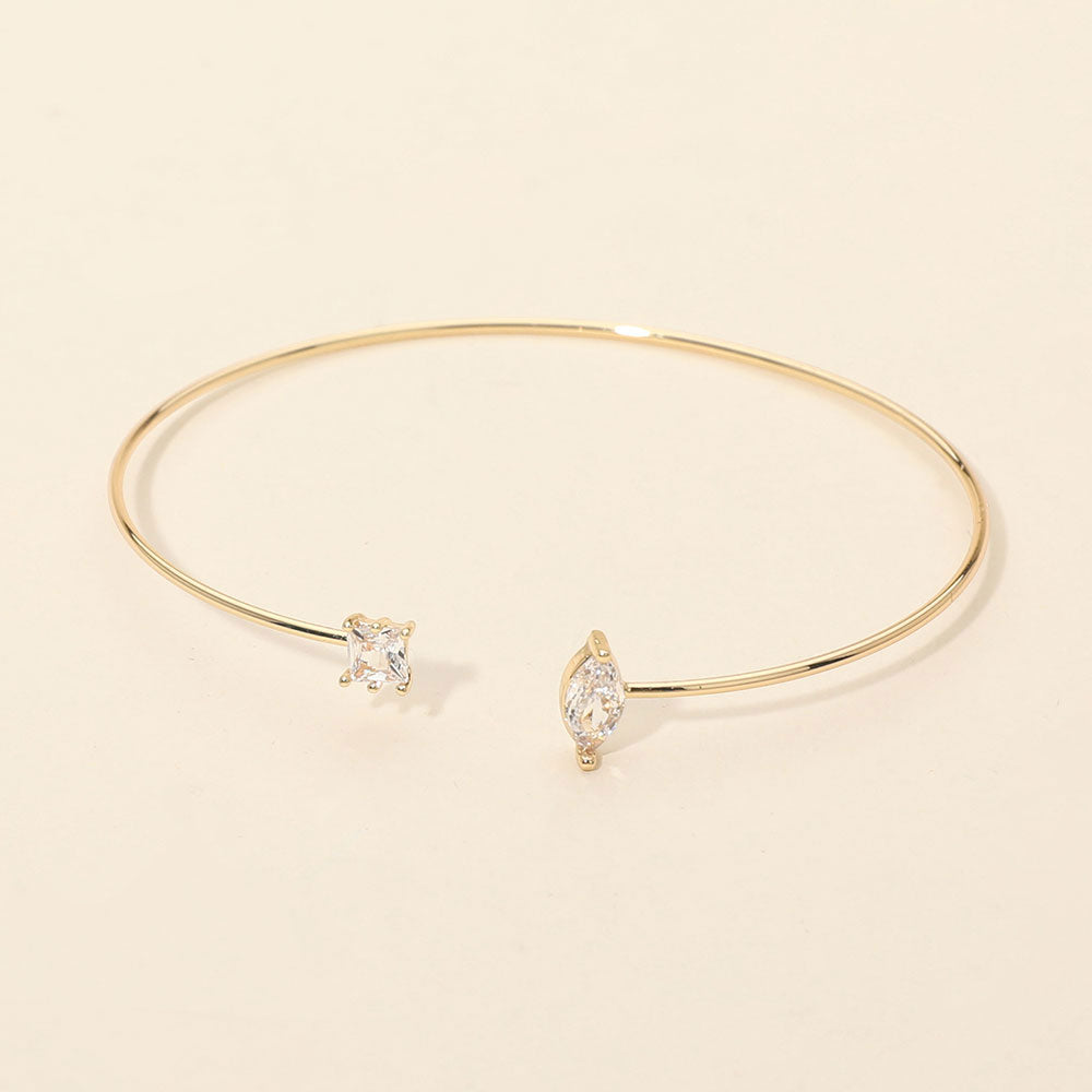 Madeline Love Gold Square Marquise Stone Tip Cuff Bracelet