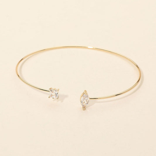 Madeline Love Gold Square Marquise Stone Tip Cuff Bracelet
