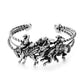 Madeline Love Silver Burnished Metal Derby Riding Running Horse Cuff Bracelet - Bracelets - desc