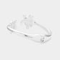 Madeline Love Green, Silver Sea Turtle Tip Hinged Cuff Bracelet - Bracelets - desc