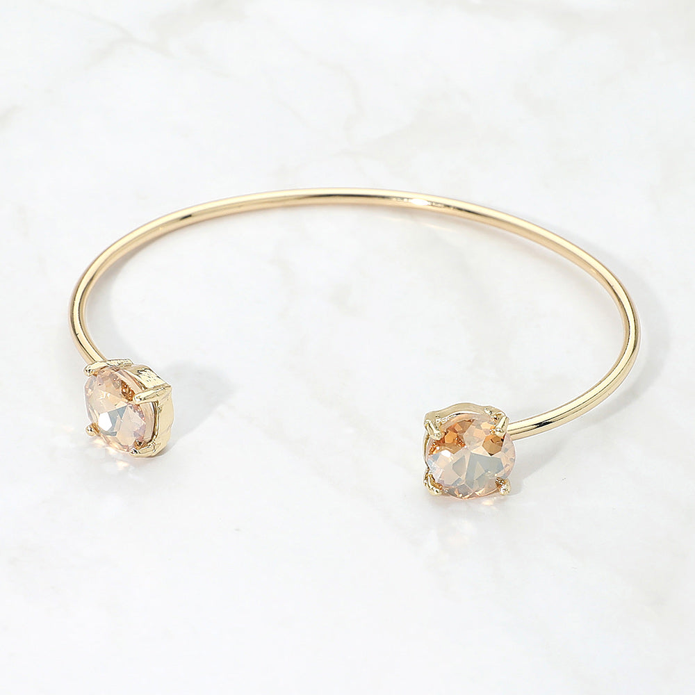 Madeline Love AB, Topaz Faceted Round Stone Cluster Tip Cuff Bracelet - Bracelets