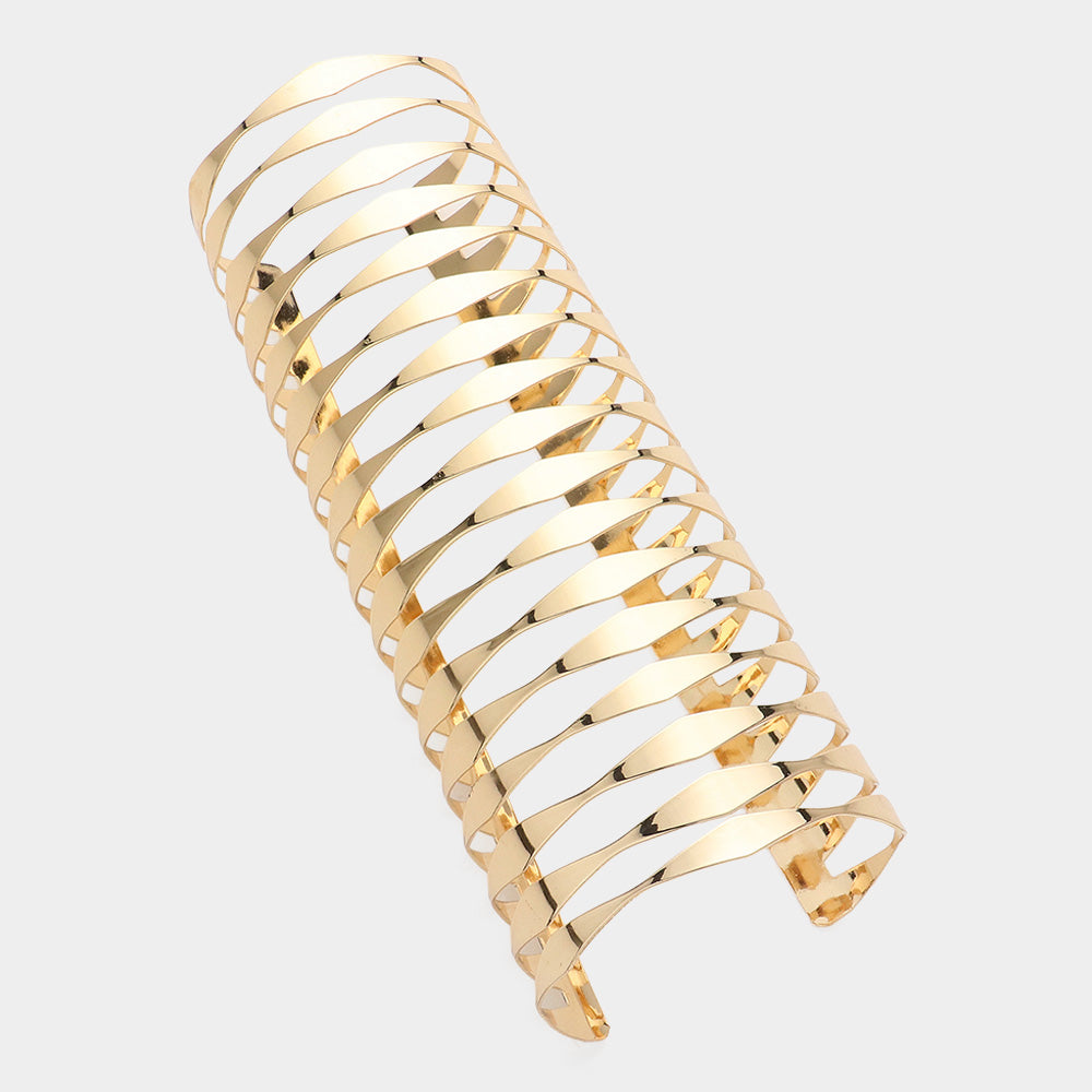 Madeline Love Gold Metal Cutout Arm Cuff Bracelet - Body Jewelry