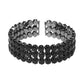 Madeline Love Black Triple Row Round Stone Cuff Bracelet - Bracelets - desc
