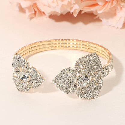 Madeline Love Gold Rhinestone Pave Evening Cuff Bracelet - Bracelets