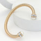 Madeline Love Cream, Gold Pearl Tip Twisted Rope Cuff Bracelet - Hair Accessories