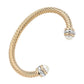 Madeline Love Cream, Gold Pearl Tip Twisted Rope Cuff Bracelet - Hair Accessories - desc