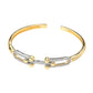 Madeline Love Gold Stone Paved Double Hardware Accent Cuff Bracelet - Hair Accessories - desc