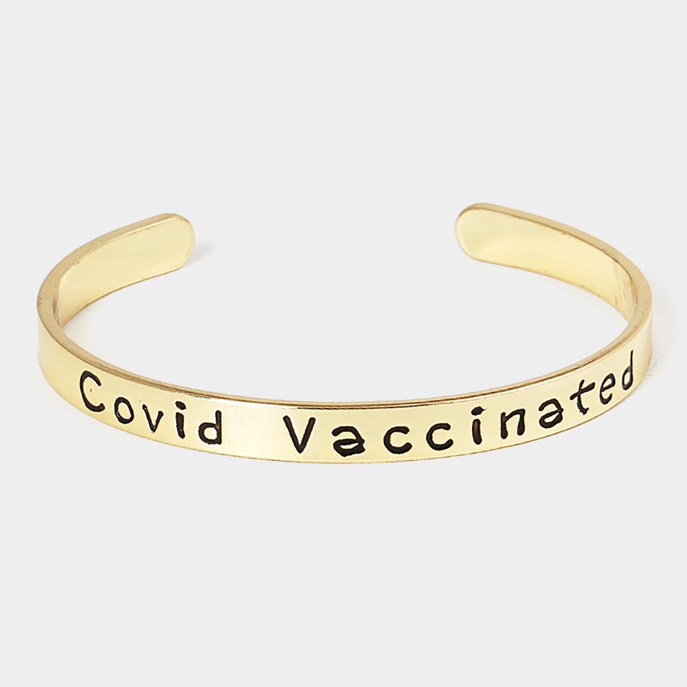 Madeline Love Gold Covid Vaccinated Gold Dipped Message Bracelet - Bracelets