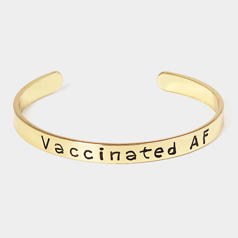 Madeline Love Gold Vaccinated AF Gold Dipped Message Bracelet - Bracelets