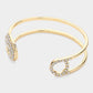 Madeline Love Gold Stone Paved Tip Safety Pin Cuff Bracelet - Bracelets - extra