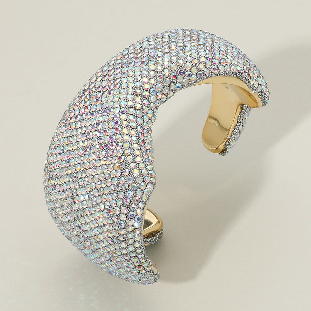 Madeline Love AB Bold Rhinestone Wave Evening Cuff Bracelet