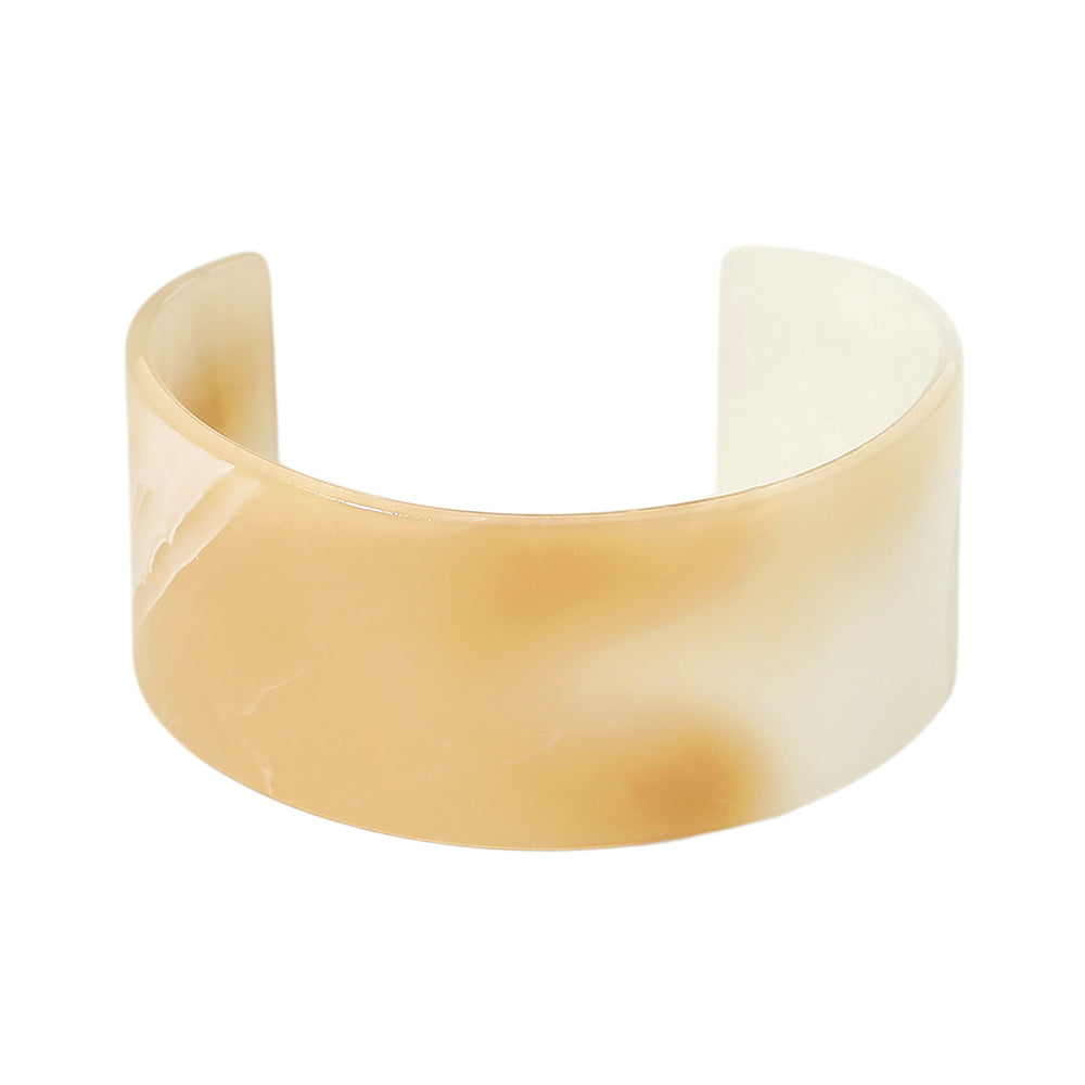 Madeline Love Ivory Marbled Resin Cuff Bracelet - Hair Accessories - desc
