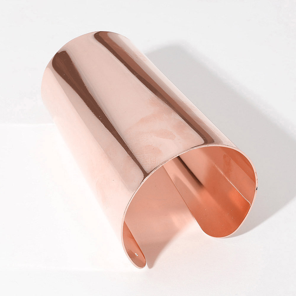 Madeline Love Rose Gold Wide Metal Armor Cuff Bracelet - Body Jewelry