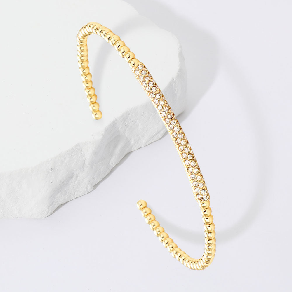 Madeline Love Gold Stone Embellished Cuff Bracelet - Bracelets