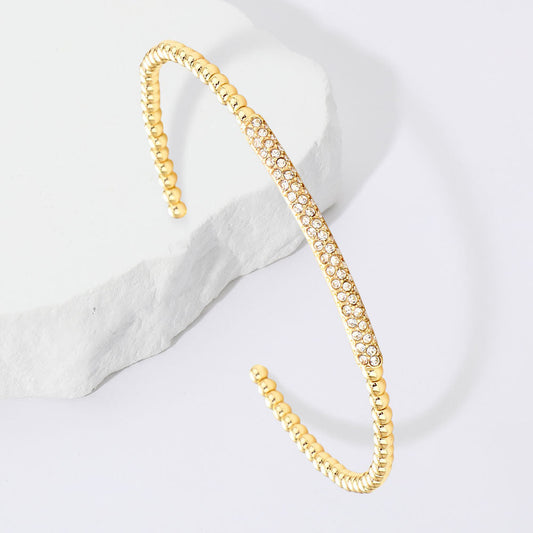 Madeline Love Gold Stone Embellished Cuff Bracelet - Bracelets