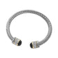 Madeline Love Black CZ Pave Stone Tip Twisted Cable Cuff Bracelet - Hair Accessories - desc