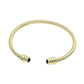 Madeline Love Black, Gold 14K Gold Plated CZ Stone Tip Twisted Cable Cuff Bracelet - Hair Accessories - extra