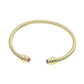 Madeline Love Gold, Pink 14K Gold Plated CZ Stone Tip Twisted Cable Cuff Bracelet - Hair Accessories - desc