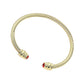 Madeline Love Gold, Red 14K Gold Plated CZ Stone Tip Twisted Cable Cuff Bracelet - Hair Accessories - extra