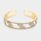 Madeline Love Gold Abstract Rhinestone Pave Accented Cuff Bracelet