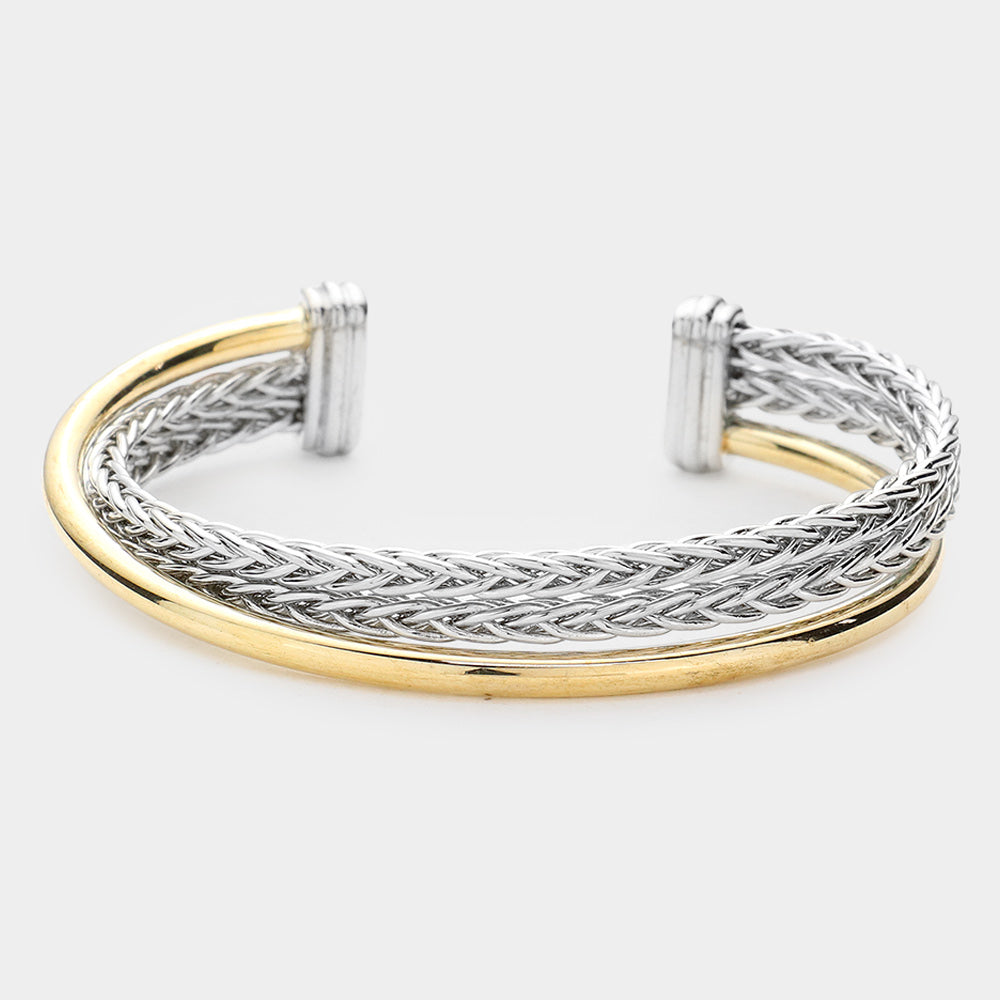 Madeline Love Two Tone Metal Cuff Bracelet - Bracelets