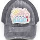 CHARCOAL-C.C Distressed Aloha Beaches Patch Ponycap is perfect for adding a touch of island style to any outfit. The vintage look and feel of this cap is both trendy and comfortable, while the embroidered patch adds a unique touch. Great for a day at the beach or exploring the city.