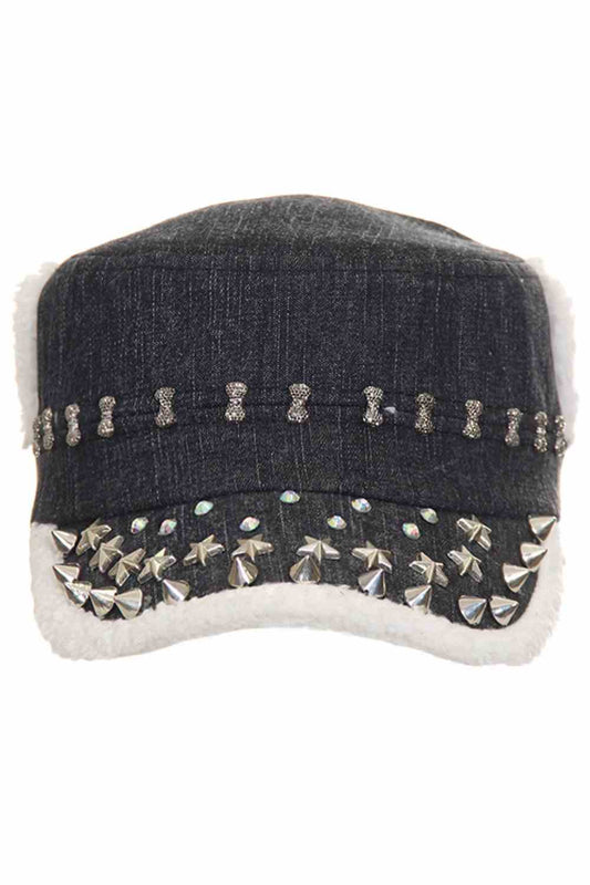 CHARCOAL Fur with Stone Funky Star Cap features plush faux fur with sparkling stone details and a bold star accent for a playful, standout style. Finished with an adjustable fit, this cap delivers cozy comfort while adding instant glam to any casual look.