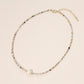 Madeline Love Brown, Gold Pearl Accent Seed Beaded Choker Nedcklace - Necklaces - desc