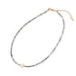 Madeline Love Gold, Gray Pearl Accent Seed Beaded Choker Nedcklace - Necklaces - extra
