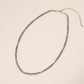 Madeline Love Gold, Hematite Faceted Beaded Choker Necklace - Necklaces - desc