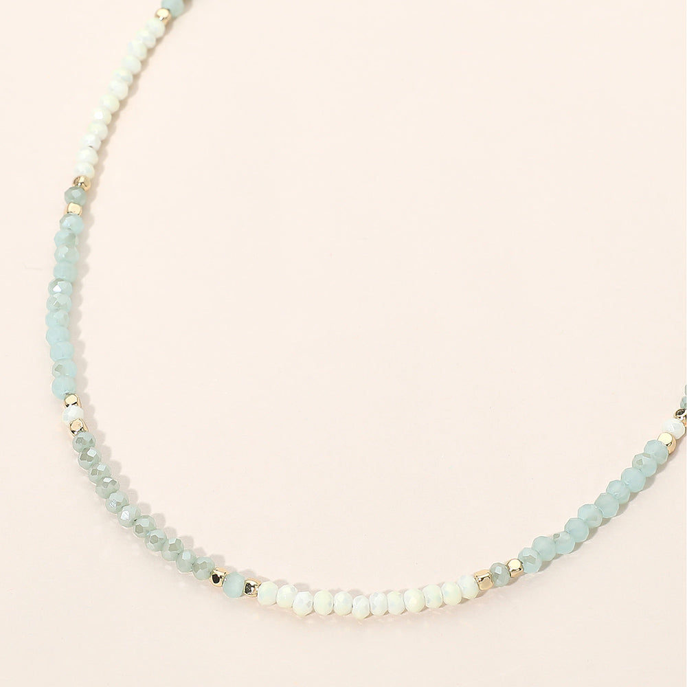 Madeline Love Gold, Mint Faceted Beaded Choker Necklace