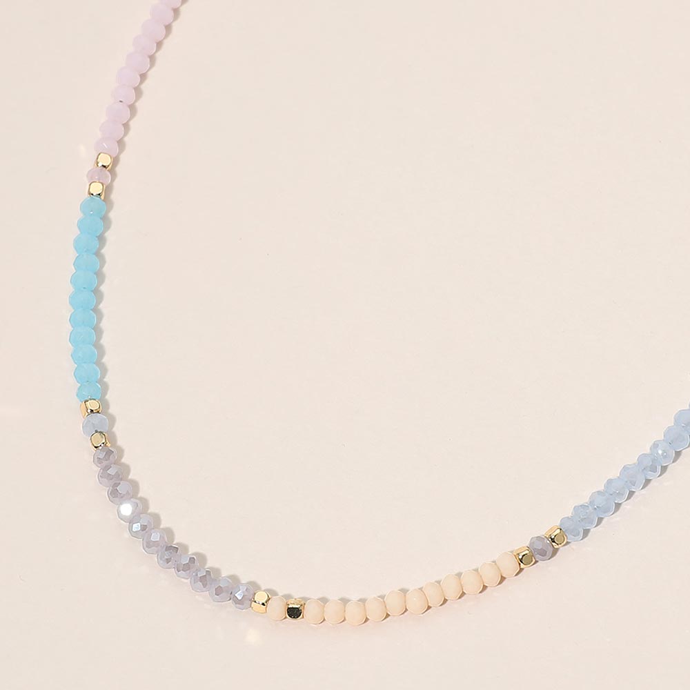 Madeline Love Gold, Multi Faceted Beaded Choker Necklace - Necklaces