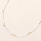 Madeline Love Gold, White Faceted Beaded Choker Necklace