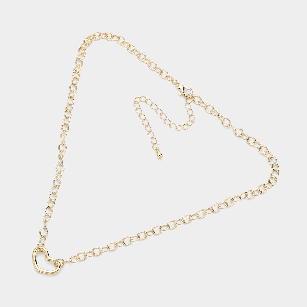 Madeline Love Gold Heat Metal Pointed Chain Choker Necklace - Necklaces - desc