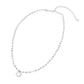 Madeline Love Cream, Rhodium Mother of Pearl Quatrefoil Charm Pendant Accent Beaded Choker Necklace - Necklaces - extra