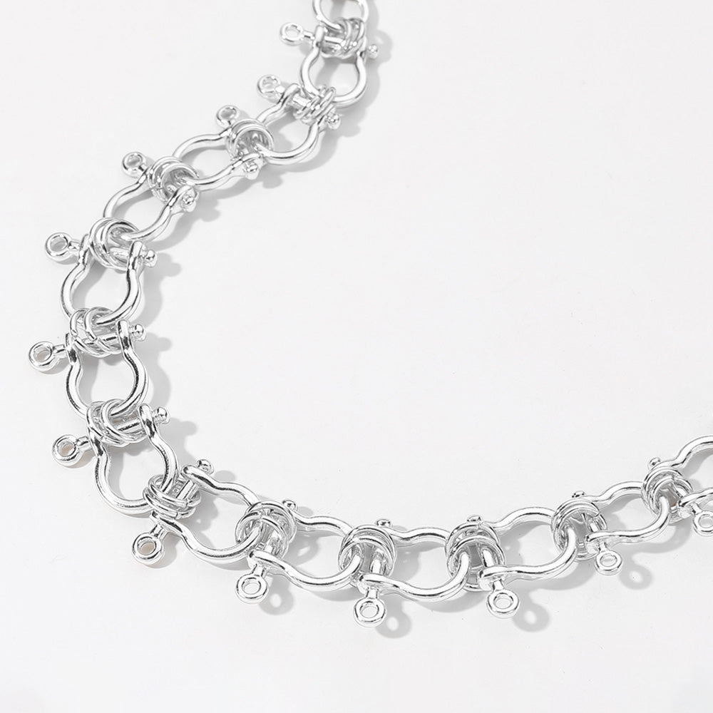 Madeline Love Rhodium Hardware Chain Choker Necklace - Necklaces