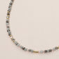 Madeline Love Gold, Gray Faceted Beaded Choker Necklace