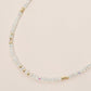 Madeline Love Gold, White Faceted Beaded Choker Necklace
