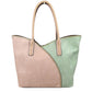 Vegan Tote 2 in 1 Faux Leather Stitched Shoulder Bag Hobo Tote, largely spaced, daily necessities can be put into this bag, designer inspired, includes a smaller pouch & long strap to use separately, take it to school, work or a day trip. Coordinate with any ensemble from business casual to everyday wear. Perfect Gift