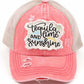 CORAL-C.C TEQUILA LIME AND SUNSHINE PATCH PONYCAP is the perfect accessory for any outdoor adventure. With its fun and vibrant tequila lime and sunshine patch design, this ponytail cap will add a touch of personality to any outfit. Made with durable materials, it provides comfortable protection from the sun.