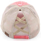 CORAL-C.C Distressed Aloha Beaches Patch Ponycap is perfect for adding a touch of island style to any outfit. The vintage look and feel of this cap is both trendy and comfortable, while the embroidered patch adds a unique touch. Great for a day at the beach or exploring the city.
