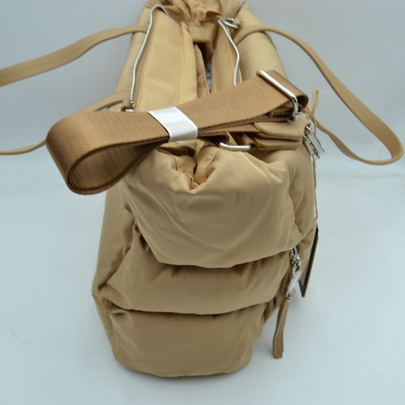 Padded Puffer Tote Bag with Front Zipper Pockets and Removable Strap - Tote Bag