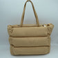 Padded Puffer Tote Bag with Front Zipper Pockets and Removable Strap - Tote Bag