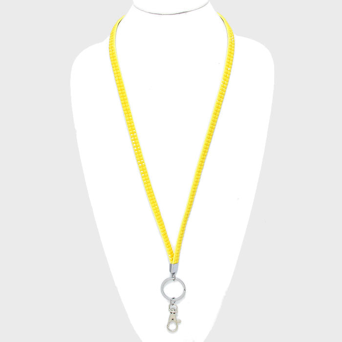 Madeline Love Rhodium, Yellow Blinged Keychain & ID Holder Necklace - Jewelry