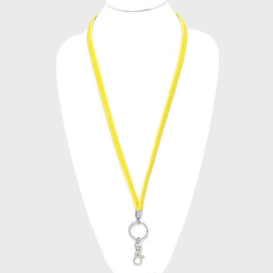 Madeline Love Rhodium, Yellow Blinged Keychain & ID Holder Necklace - Jewelry