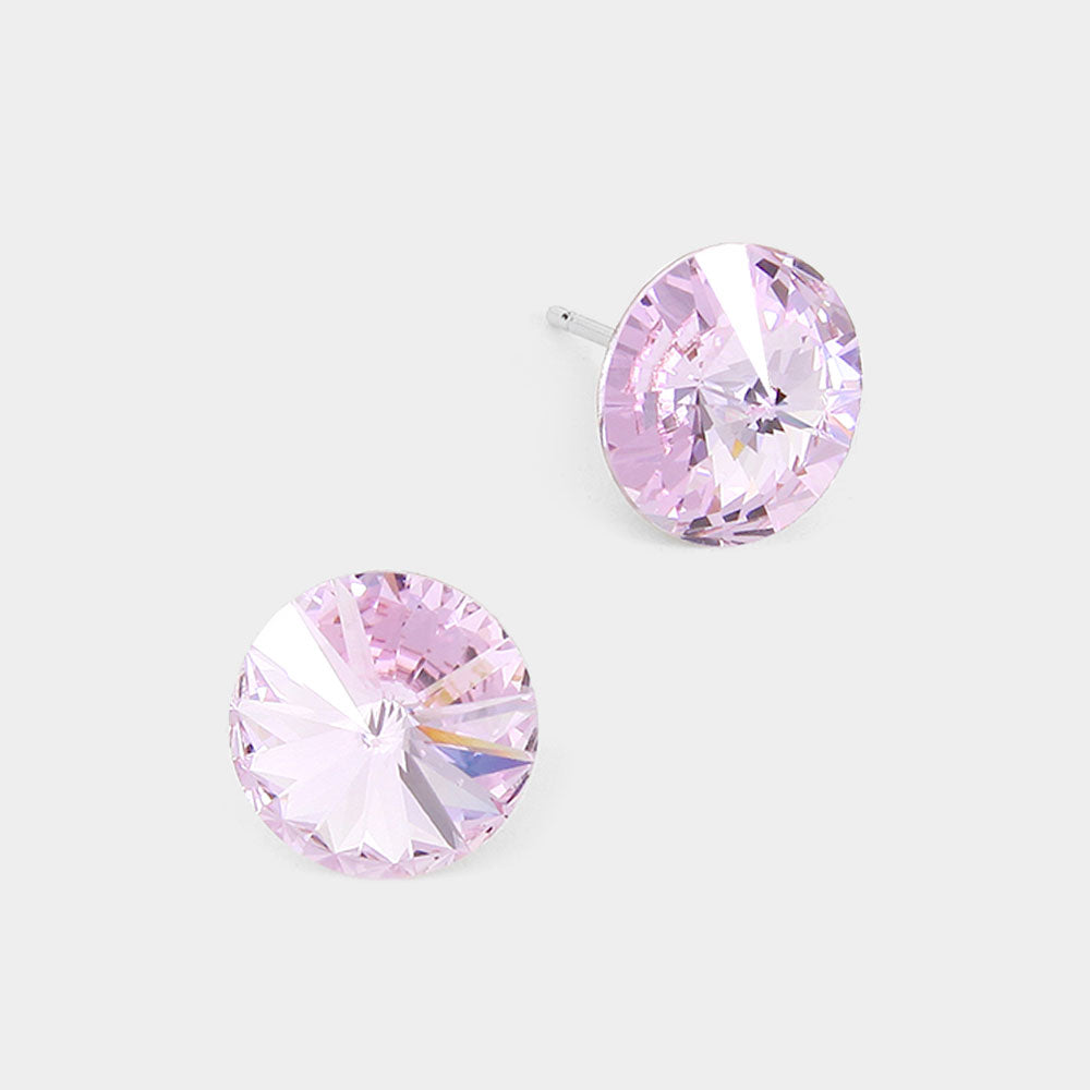 Madeline Love Violet 10mm Round Crystal Stud Earrings