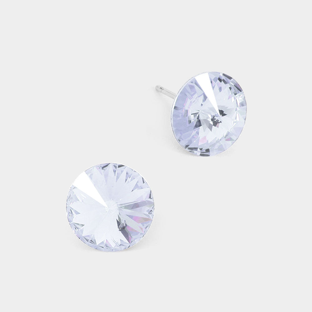 Madeline Love Lavender 10mm Round Crystal Stud Earrings