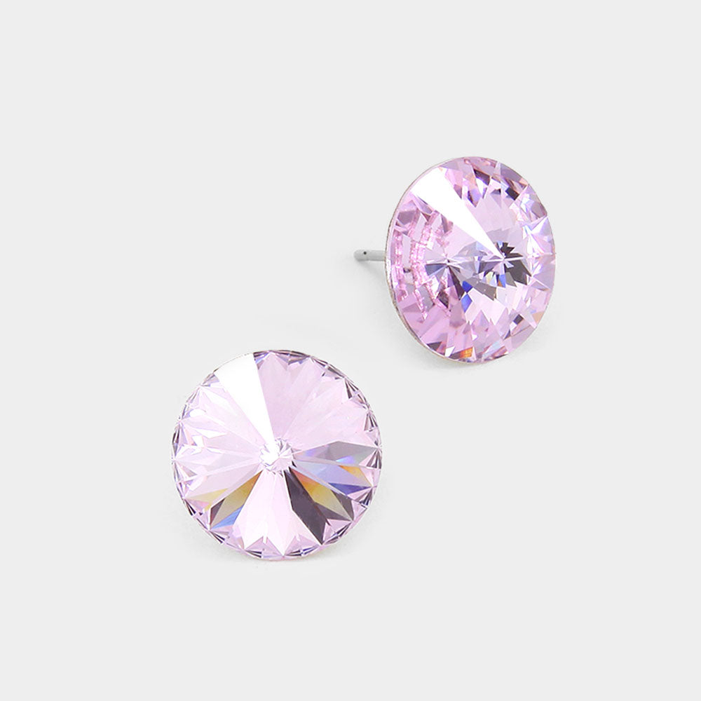 Madeline Love Violet 15mm Genuine Crystal Stud Earrings